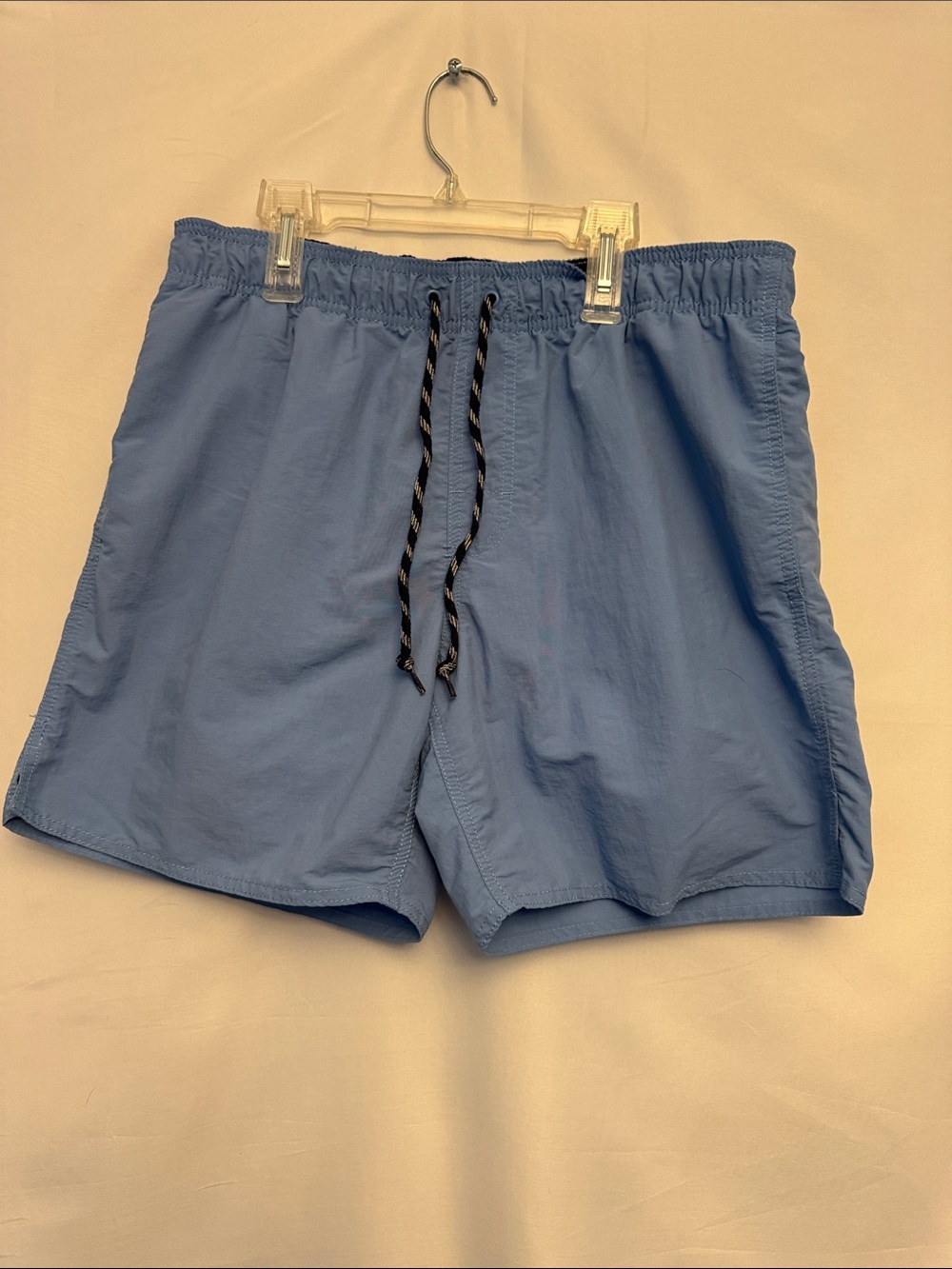 Men's Light Blue St Johns Bay Swim Trunks with Contrast Drawstring Size Medium